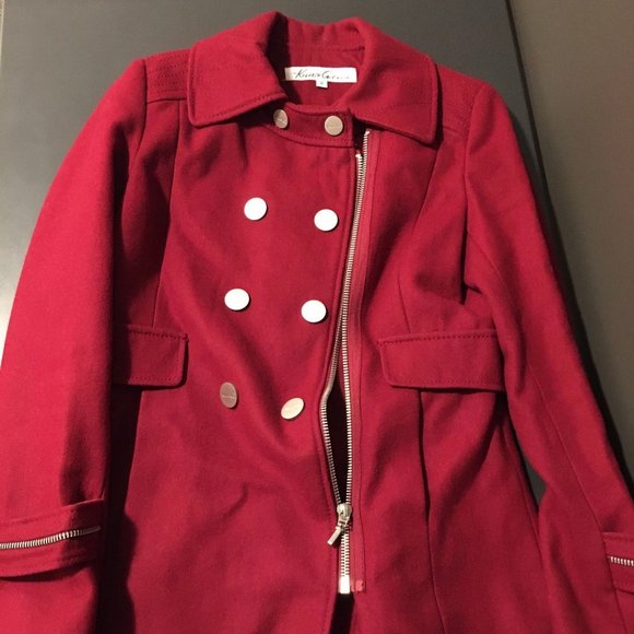 Vintage Kenneth Cole New York red/maroon coat in excellent condition - Picture 1 of 5